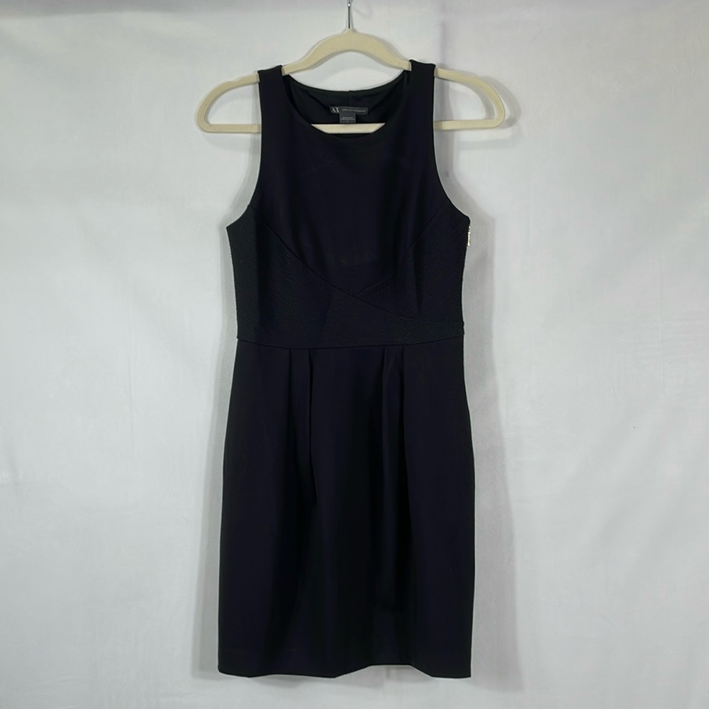 Armani Exchange Black Dress Size 4 Sleeveless Black Ponte Dress EUC